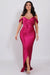 Glamorous Fuchsia Off-Shoulder Evening Gown