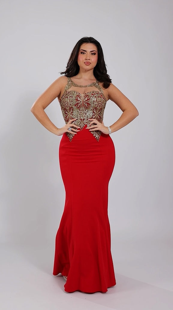 Stunning Red Evening Gown