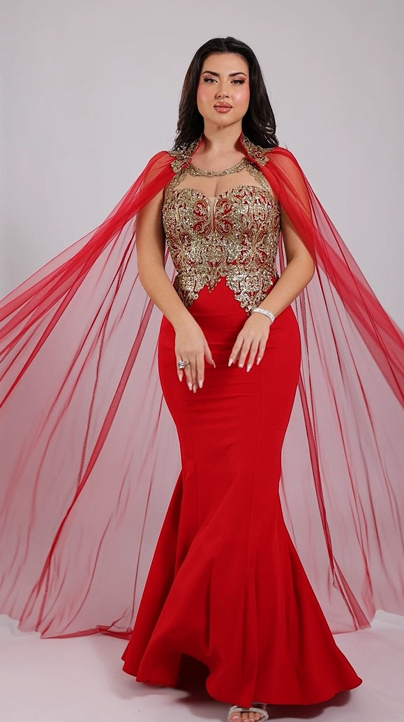 Stunning Red Evening Gown