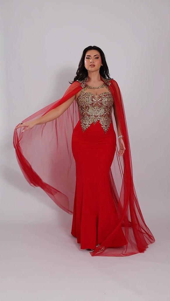Stunning Red Evening Gown