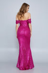 Off Shoulder Neckline Evening Dress