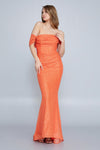 Off Shoulder Neckline Evening Dress