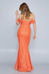 Off Shoulder Neckline Evening Dress